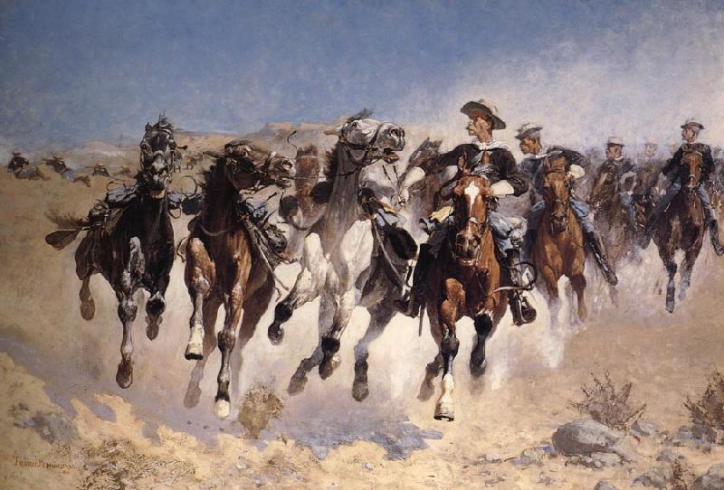 Frederic Remington Dismounted:The Fourth Trooper Moving the Led Horses Germany oil painting art